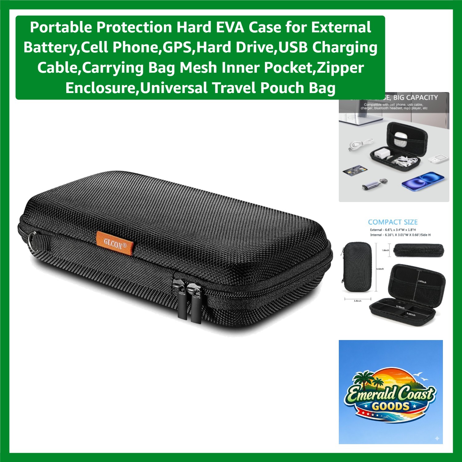 EVA Hard Shell Portable Case - 6.6” Universal Storage for Tech & Accessories gallery