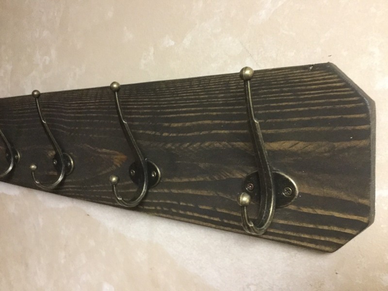 Handmade 56"Hat Coat Rack Reclaim Distress10 Double Hook Mixed Materials gallery