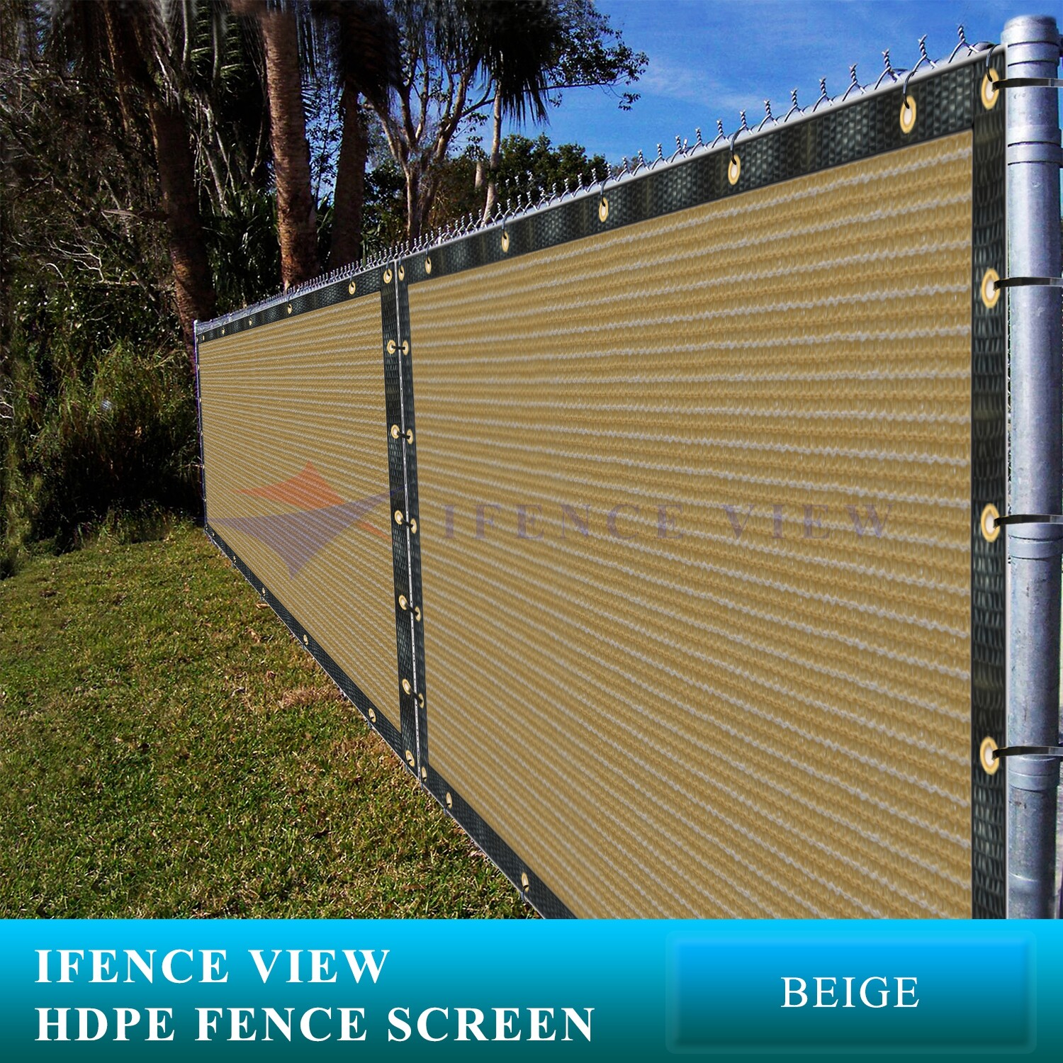 Ifenceview 7'x3'-7'x100' FT Beige Fence Privacy Screen Mesh Net Garden Outdoor gallery