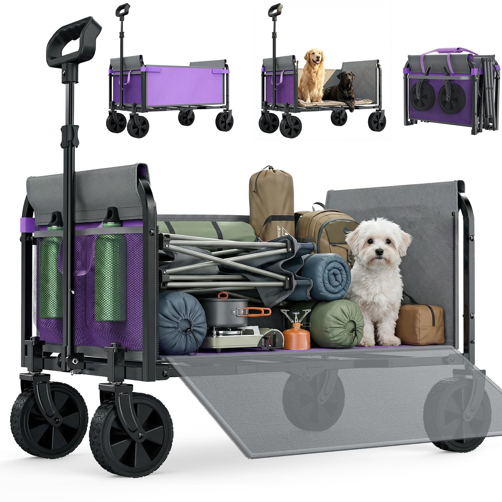 Aimnny Wagons Carts Foldable, Lightweight Collapsible Utility Purple gallery