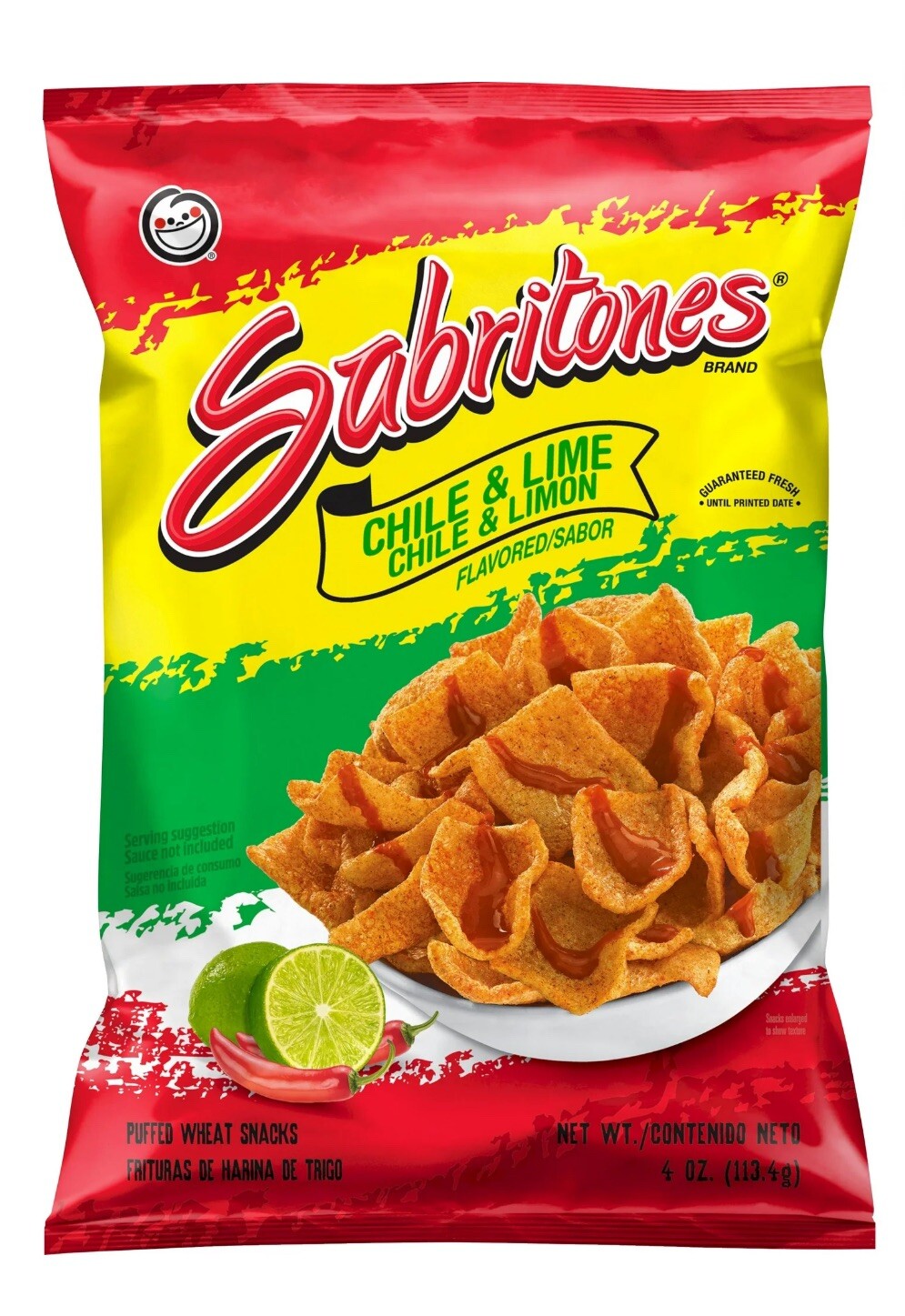 Sabritones Chile & Lime Puffed Wheat Snacks, 4 oz Bag, Snack Chips 2 Bags gallery