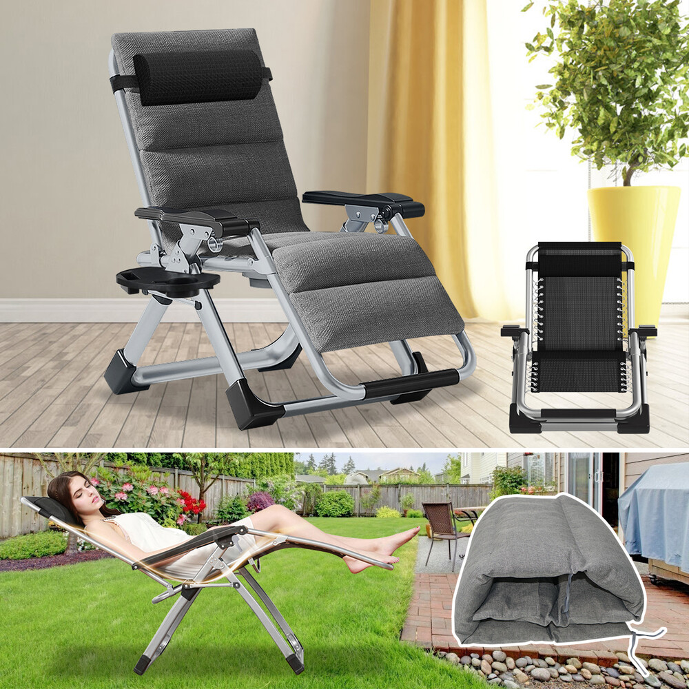 Begonia.K Padded Zero Gravity Lounge Chair Wide Armrest Adjustable Recliner