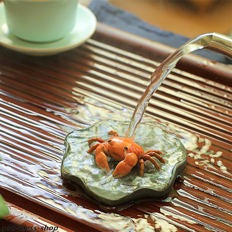 Creative Tea Pet Color Change Crab On Lotus Yixing Purple Clay Zisha Tea Play gallery