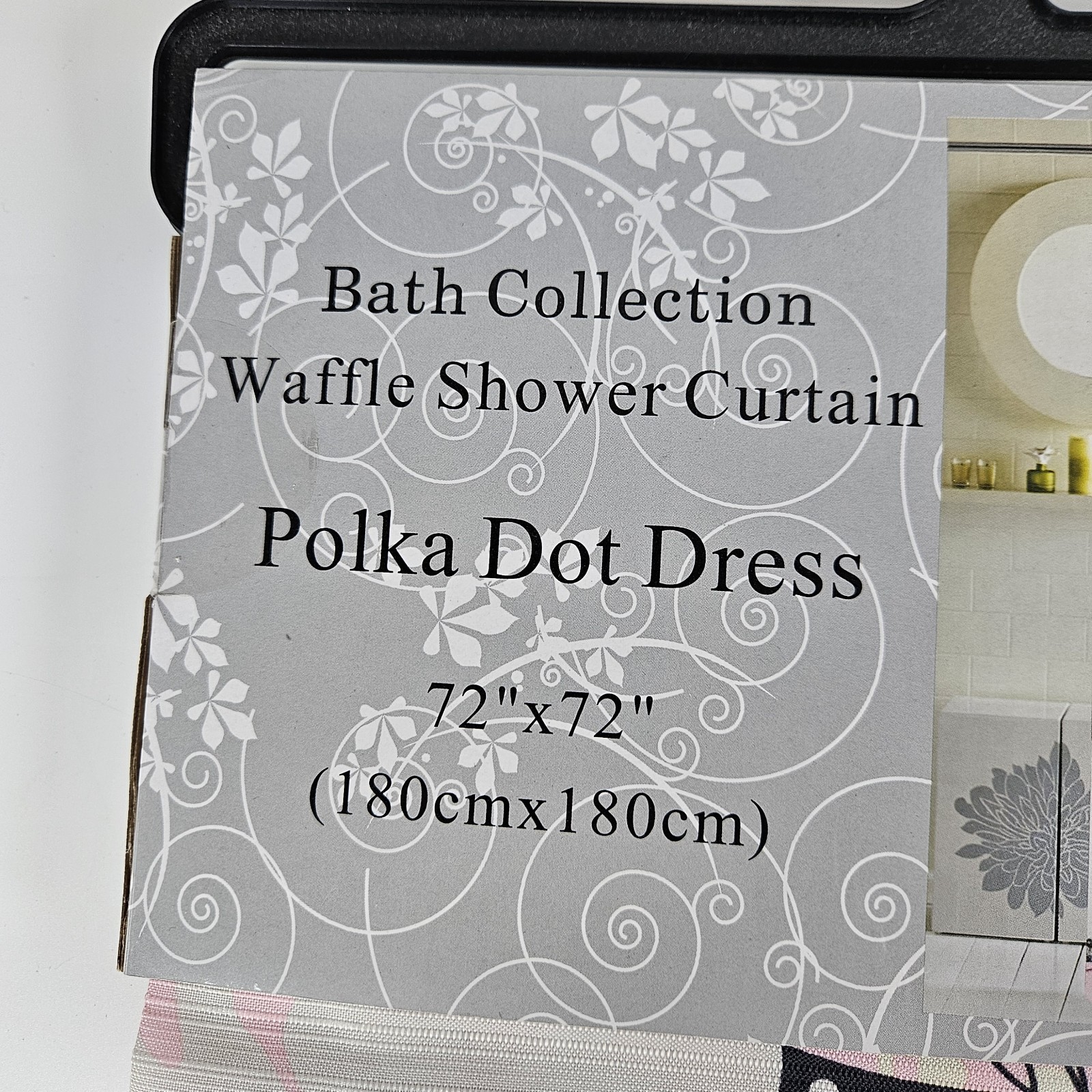 Bath Collection Waffle Shower Curtain Polka Dot Dress Princess 72"x72" Glamor gallery