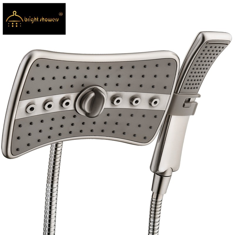 New "Bright Showers" Multi Function Rain Brushed Nickel Shower Head PSS3919-02 gallery