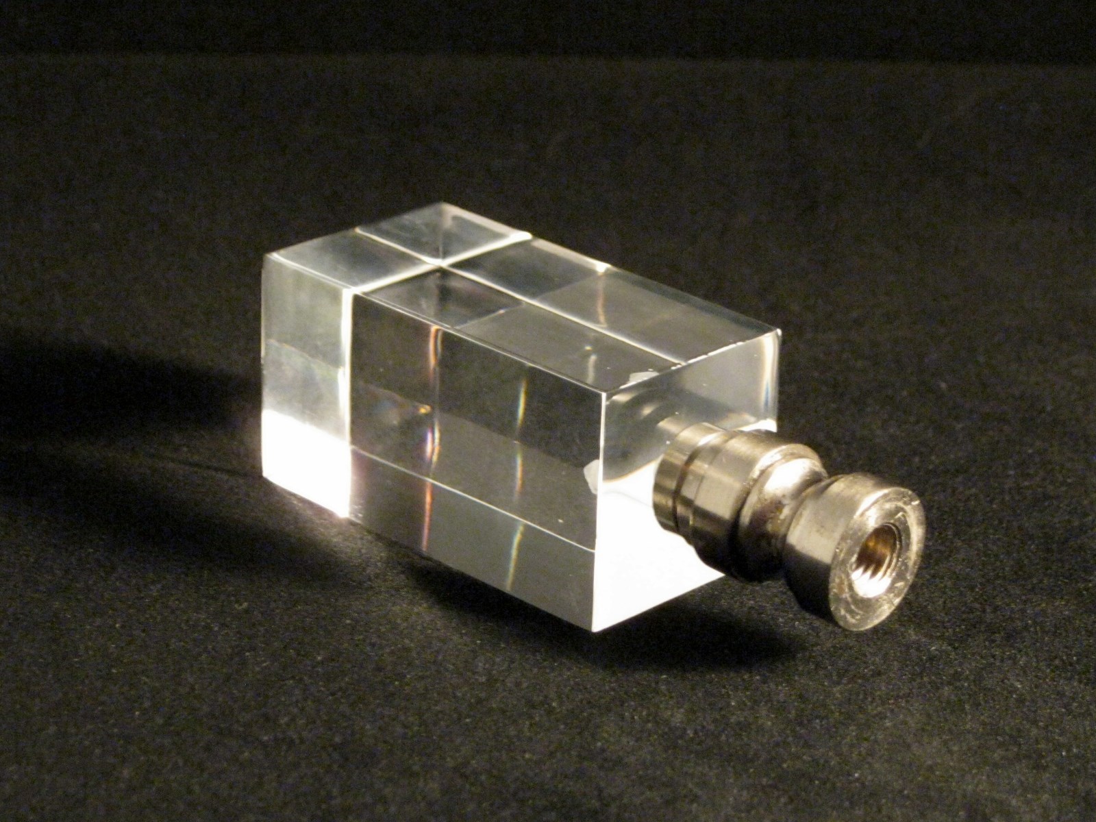 Lamp Finial-Transitional ACRYLIC RECTANGULAR CUBE W/PN BASE-CLEAR-FS gallery