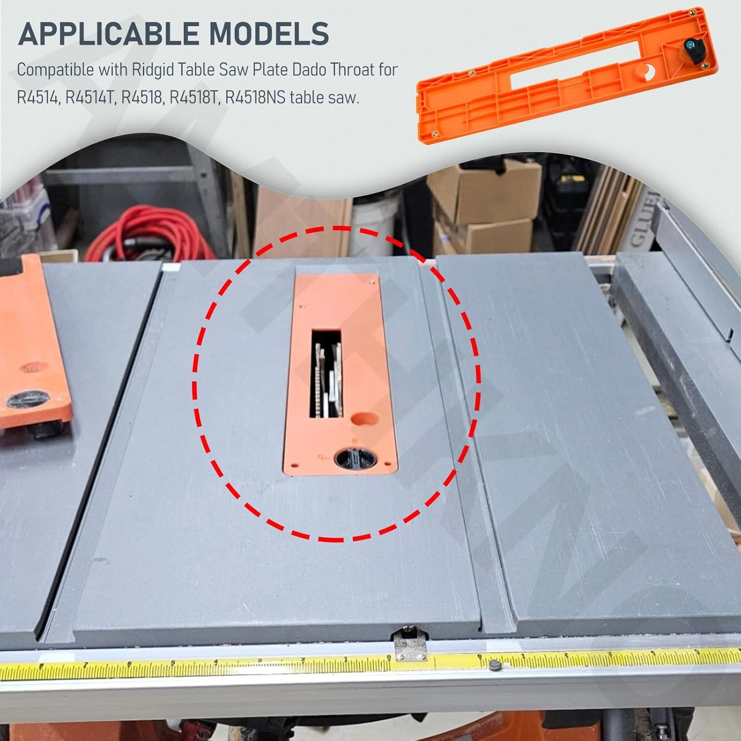 FOR RIDGID DADO THROAT PLATE FOR R4514, R4514T, R4518, R4518T TABLE SAW W gallery