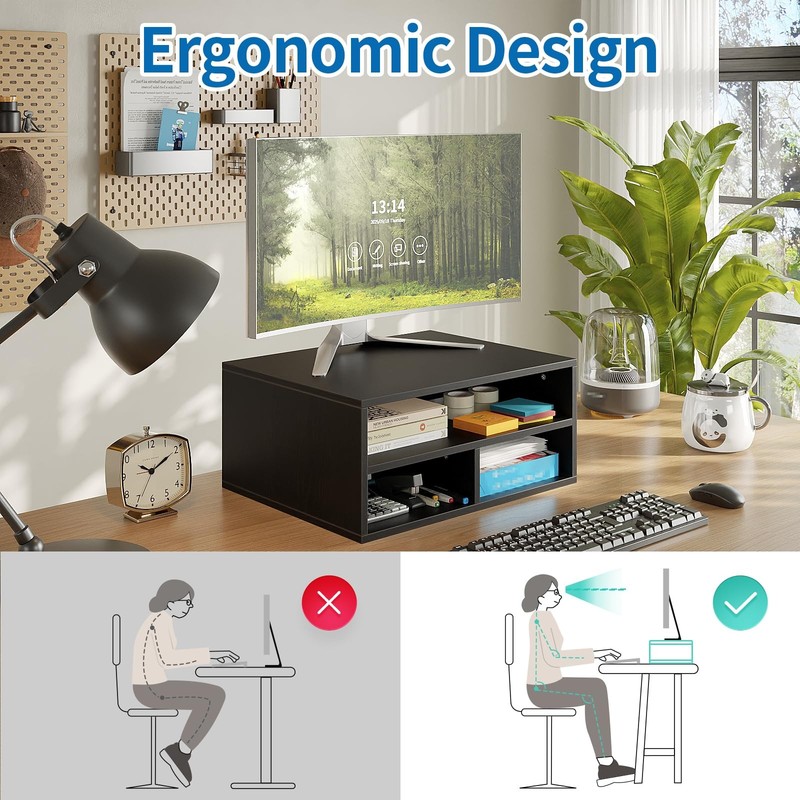 Desktop Printer Table with Storage, 2 Tier Printer Stand for Desk, Desk Organ... gallery