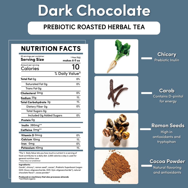 Dark Chocolate Prebiotic SuperBoost™ Tea - Your Probiotics with Vegan GOS & O... gallery