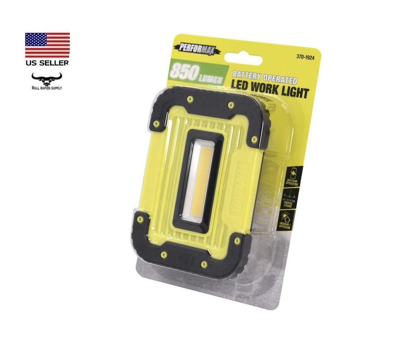 850 Lumen Handheld LED Work Light 3 Modes 180° Swiveling Stand (4) AA Batteries gallery