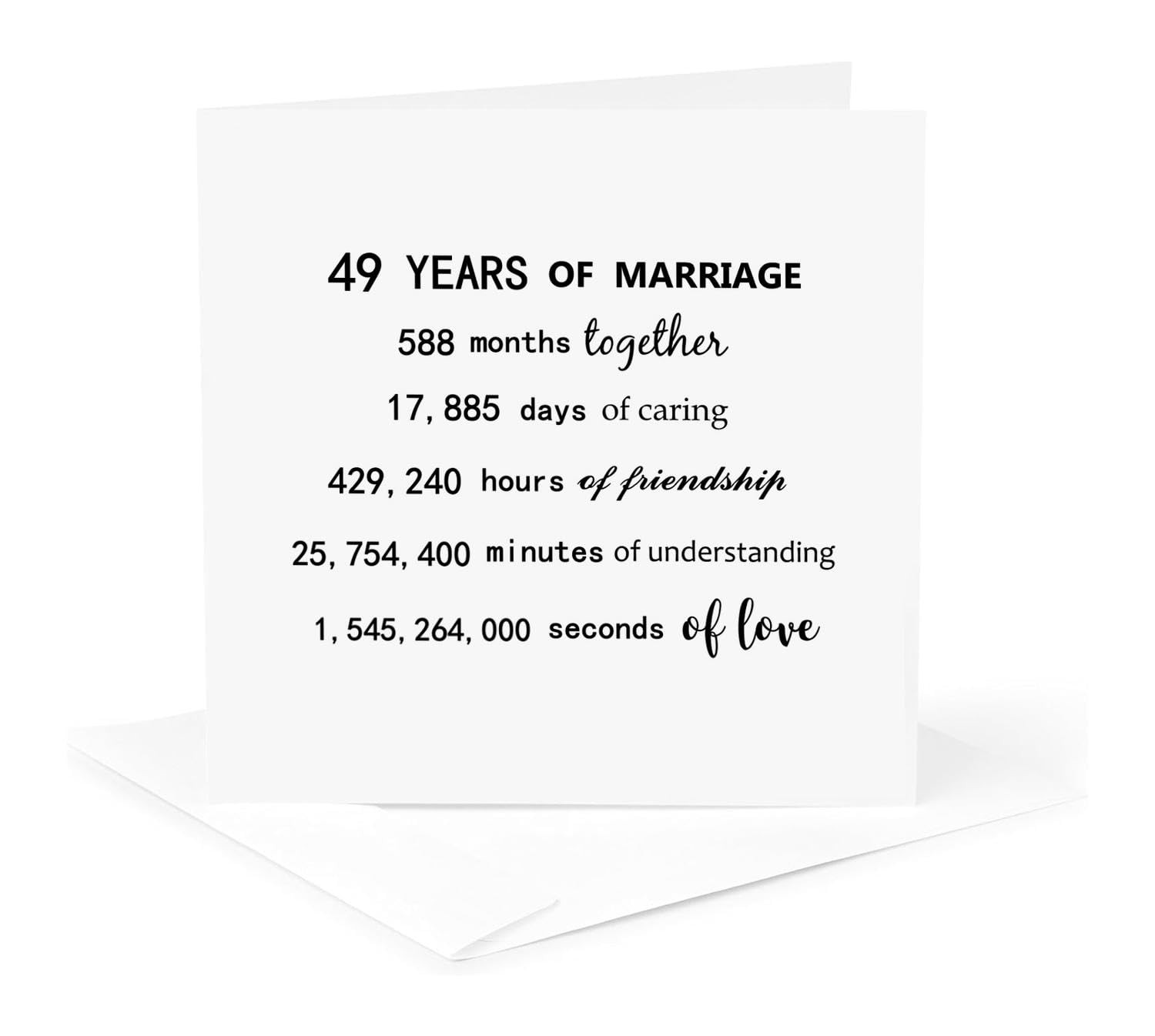 3dRose 49th Wedding Anniversary Greeting Card "49 Years in Months & Days" gallery