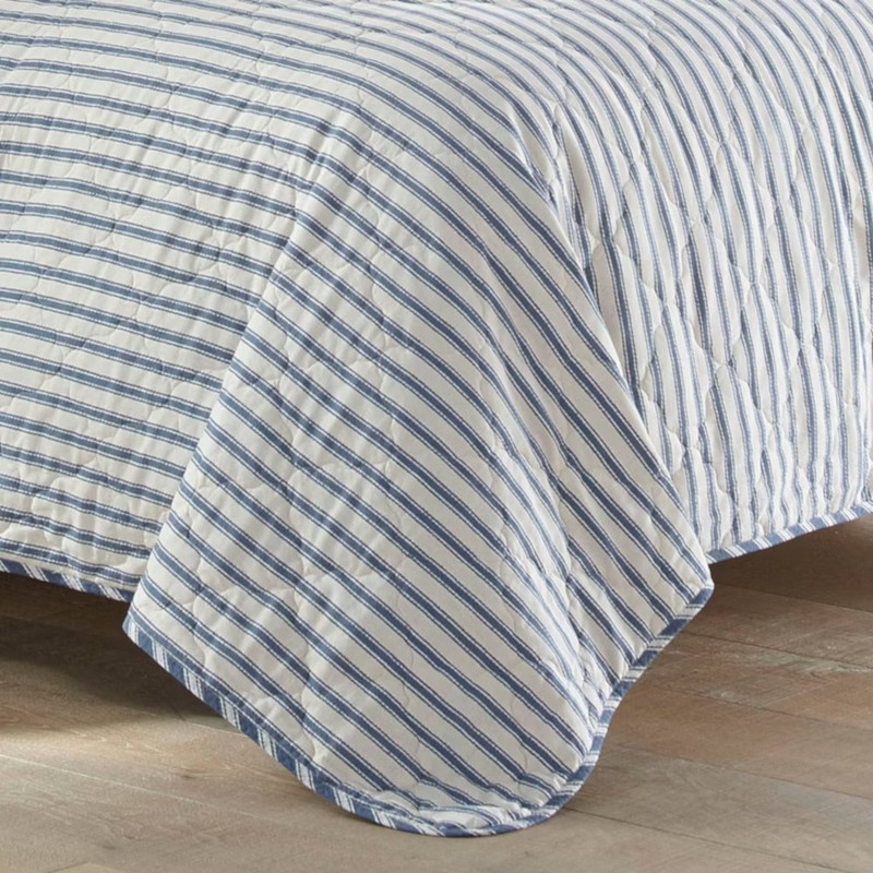 Full/Queen Willow Way Ticking Stripe Quilt & Sham Set Navy - Stone gallery