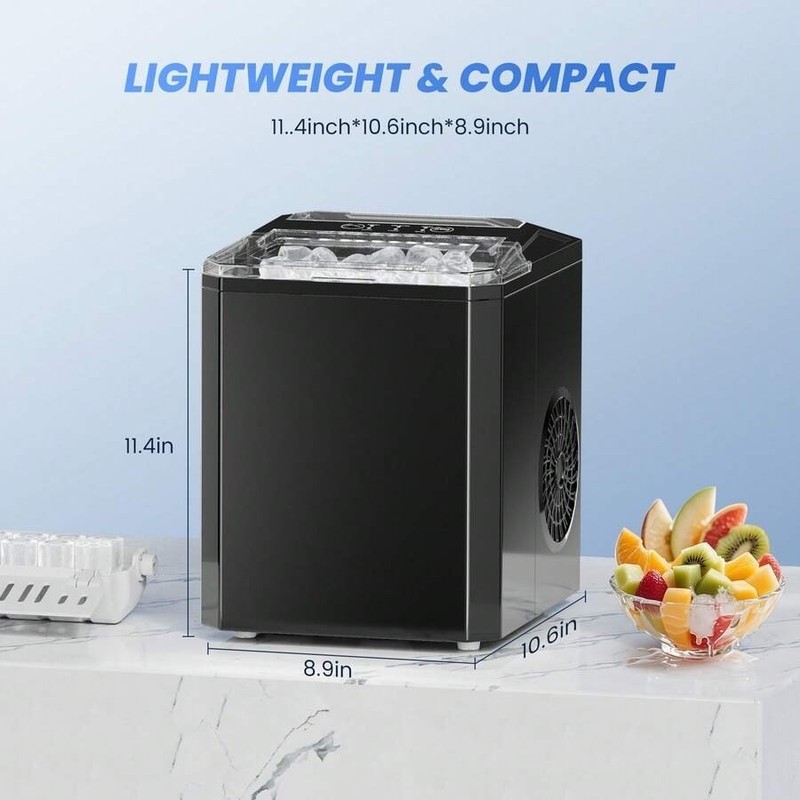 Sweetcrispy Portable Ice Maker 26.5Lbs/24H 6-Minute Bullet Ice, Self-Cleaning gallery