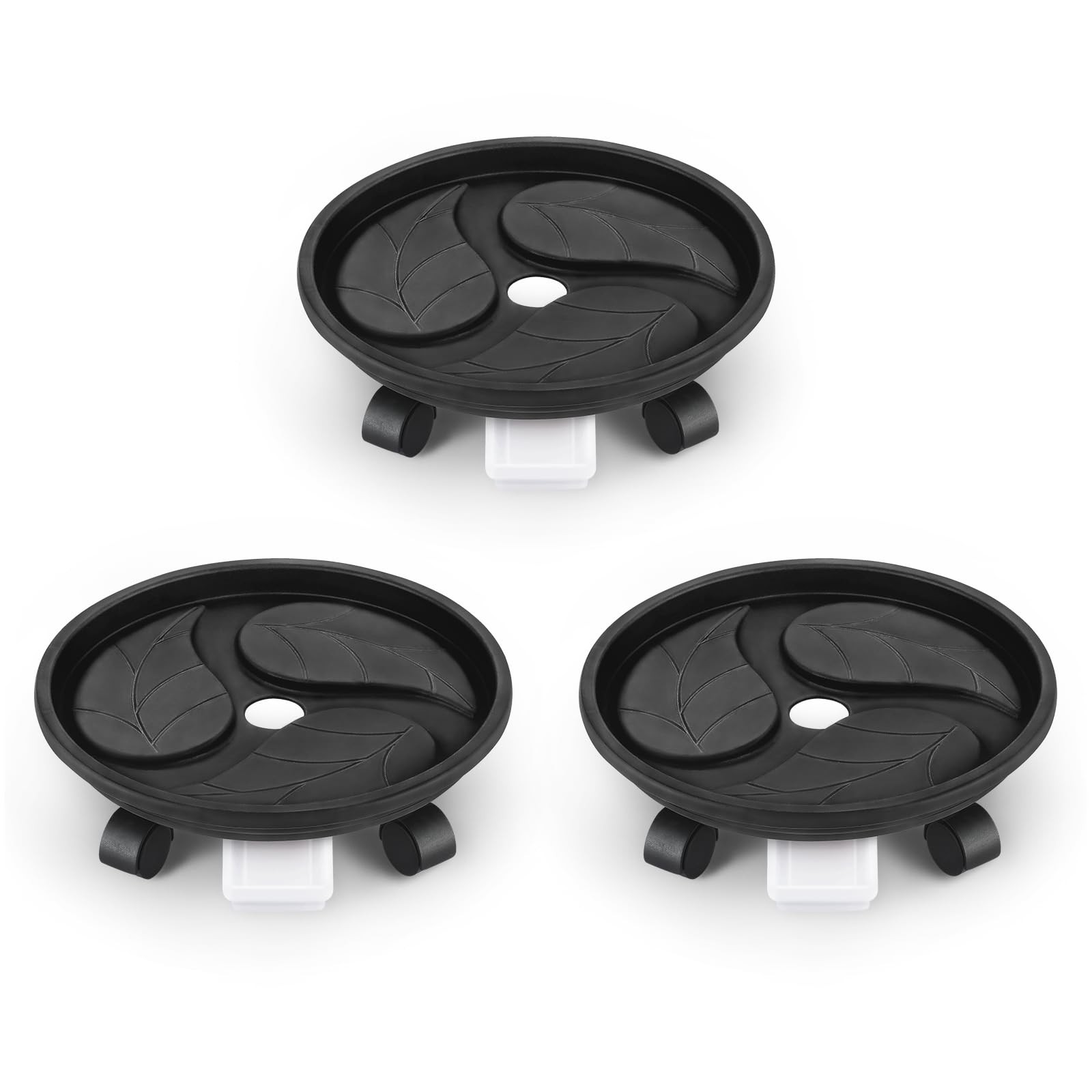 Rolling Plant Caddy with Drainage Tray, HeavyDuty 120 lbs Capacity, 3 Pack gallery