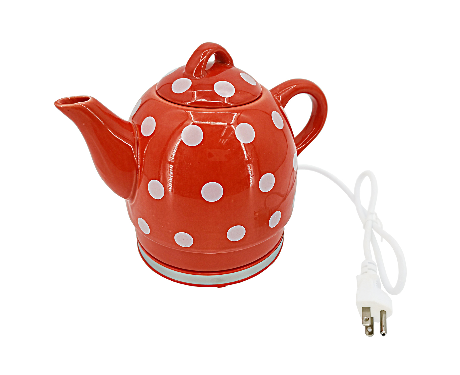 Teapot Ceramic Electric Kettle Red Polka Dot Electric Cerami Kitchen Kettle gallery