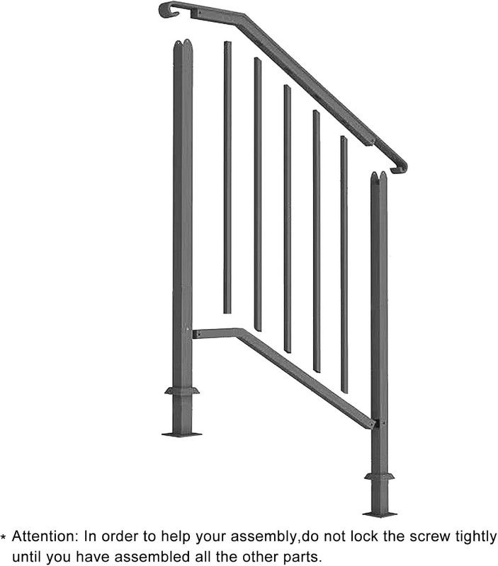 Versatile Wrought Iron Outdoor Handrail for Steps - Supports 300 lbs Capacity gallery