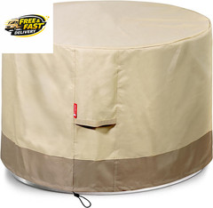 round Gas Fire Pit/Table Cover-Heavy Duty 600D Polyester with PVC Coating Materi