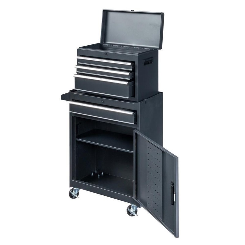 Tool Chest Tool Box Rolling Tool Storage Cabinet with 4 Drawers / Wheels Black gallery