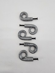 Distressed Rustic Grey & Black Curled Loop Drawer Pull Set Of 5
