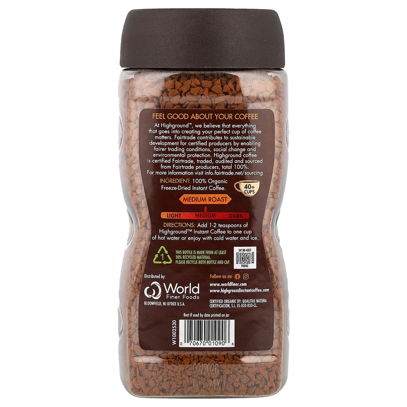 Organic Instant Coffee, Medium Roast, 3.53 oz (100 g) gallery