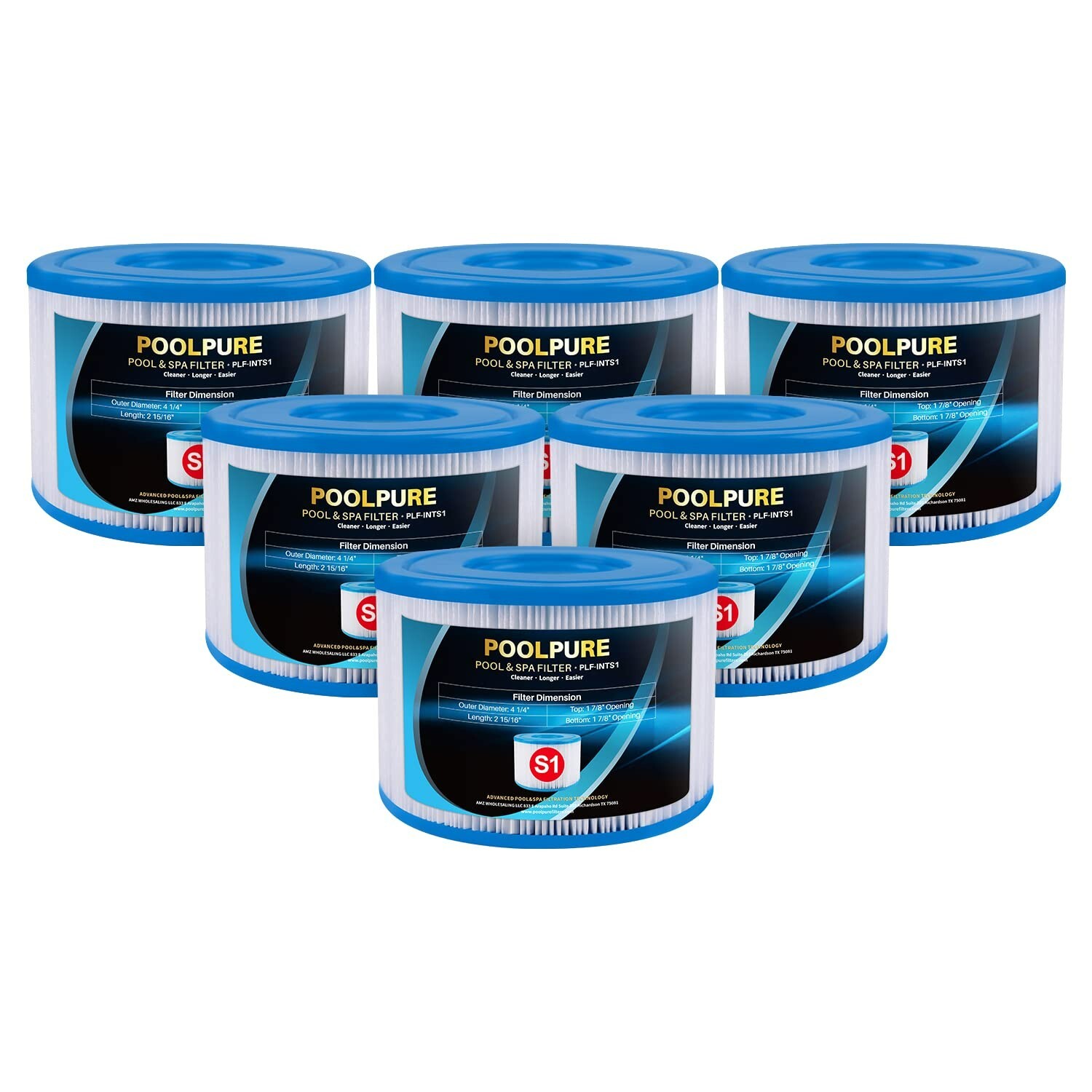 POOLPURE 6 Pack Type S1 Replacement PureSpa Filter for Easy Set Pool Cartridges gallery