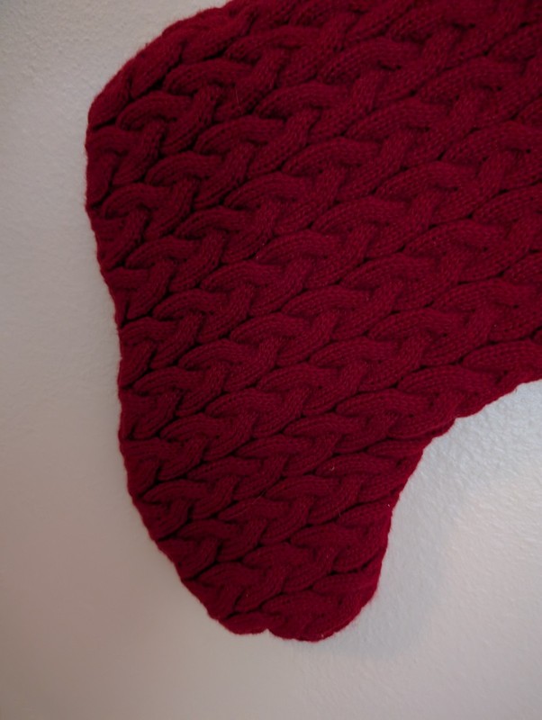 Kohls Christmas Stocking Red Cable Knit Initial B White Cuff gallery