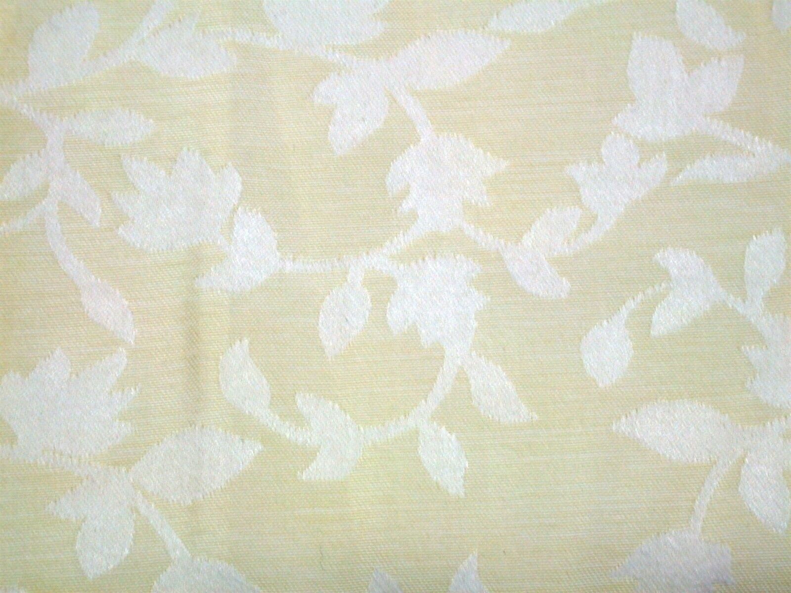 Royal Tradition Grommet Drape Panel ~ White Leaves on Ivory ~ 54" W x 85" L NEW gallery