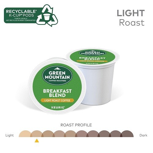 Green Mountain Coffee Roasters Breakfast Blend Light Roast, K-Cup Pods, 96 Count gallery