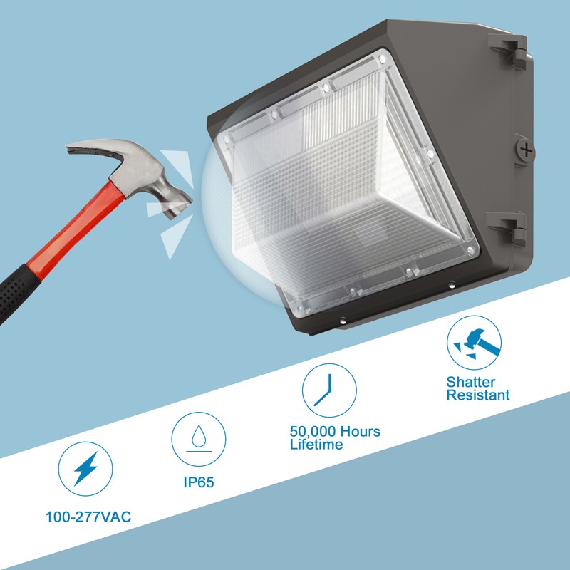 120W LED Wall Pack 5000K Security Commercial Industrial Wallpack Light Fixture gallery
