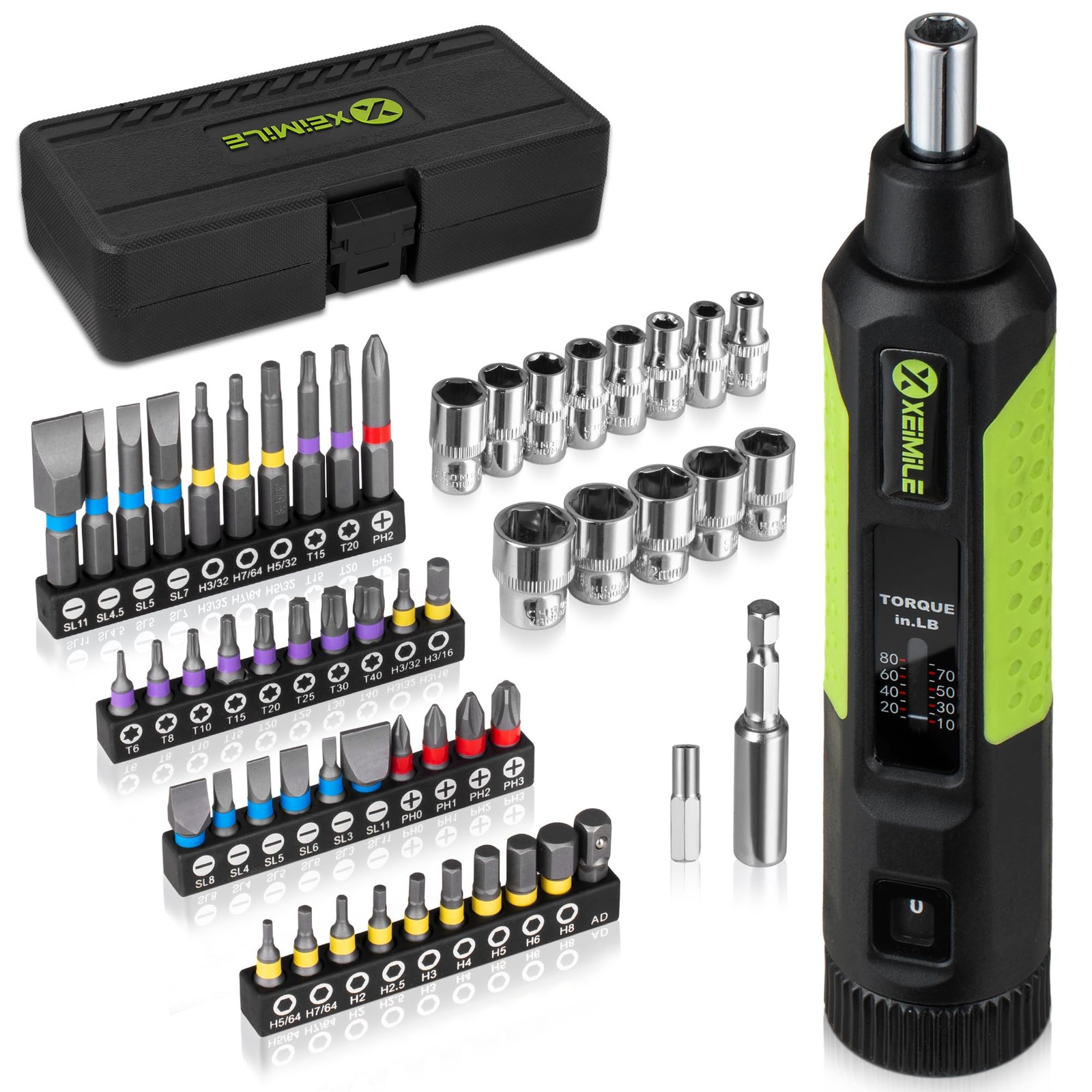 56Pcs Torque Screwdriver, 10-80In-lb Wrench Driver Set, 1/4" Drive Inch Pound... gallery