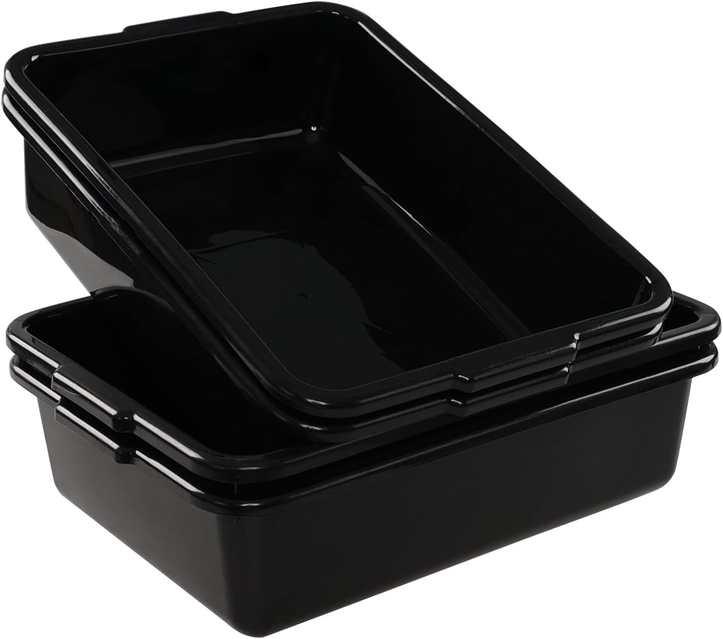 4 Pack Bus Box Commercial, 13 L Dirty Dish Bin Utility Tub, Black gallery