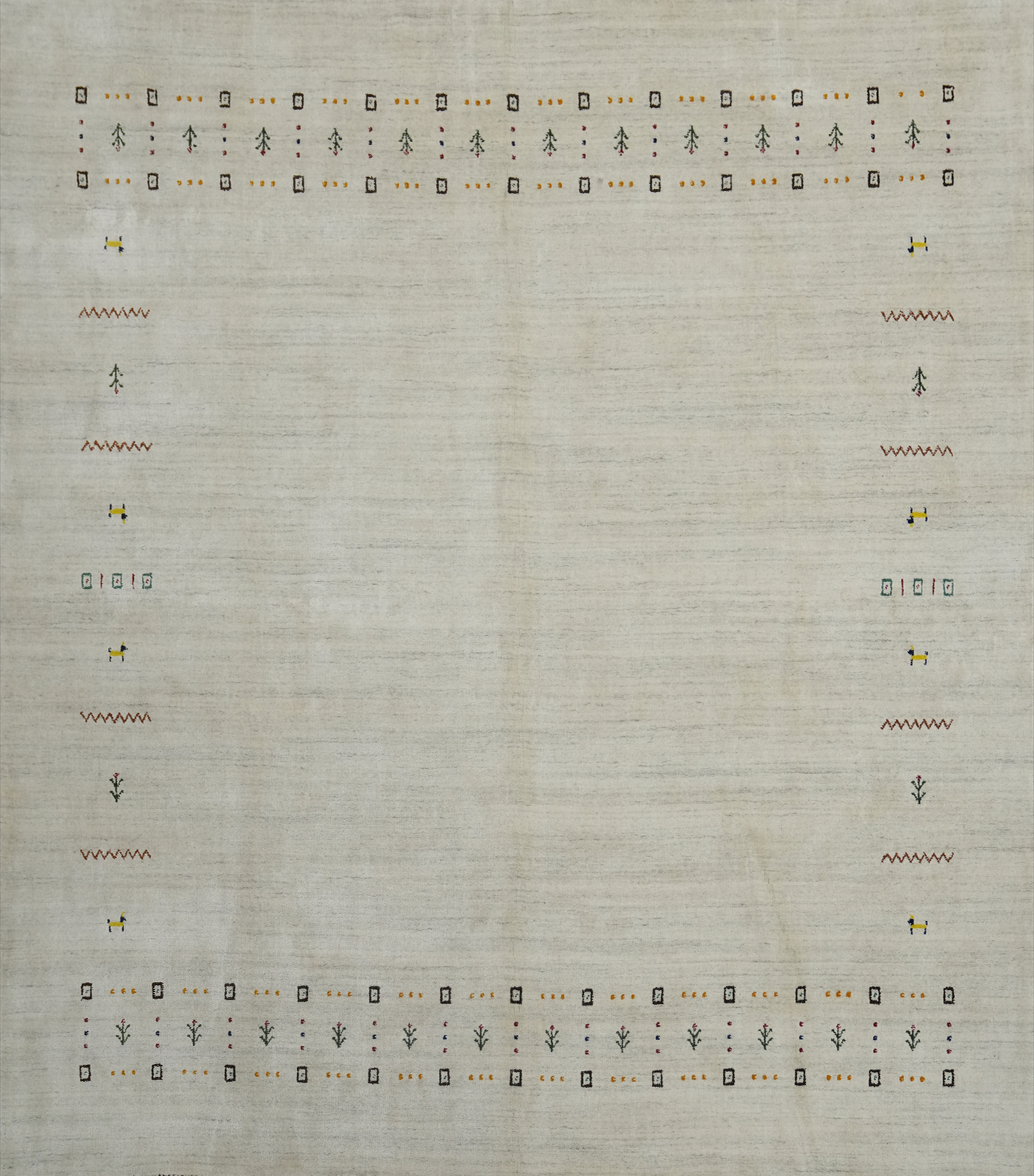 Eye-catching Gabbeh Area Rug Ivory Handmade Wool 8x10 ft for Living Room gallery