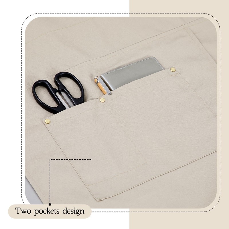 Cross Back Apron Pottery Apron with Large Pocket for Men & Women Split Apron ... gallery