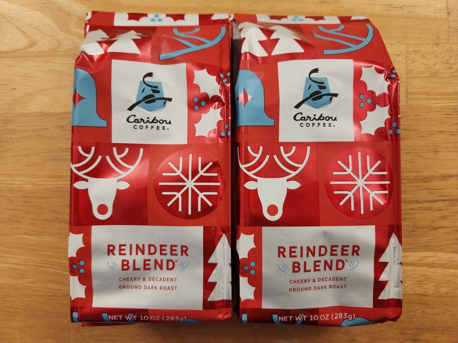 Caribou Reindeer Blend Cheery & Decadent Dark Roast Ground Coffee Lot Of 2 Bags gallery