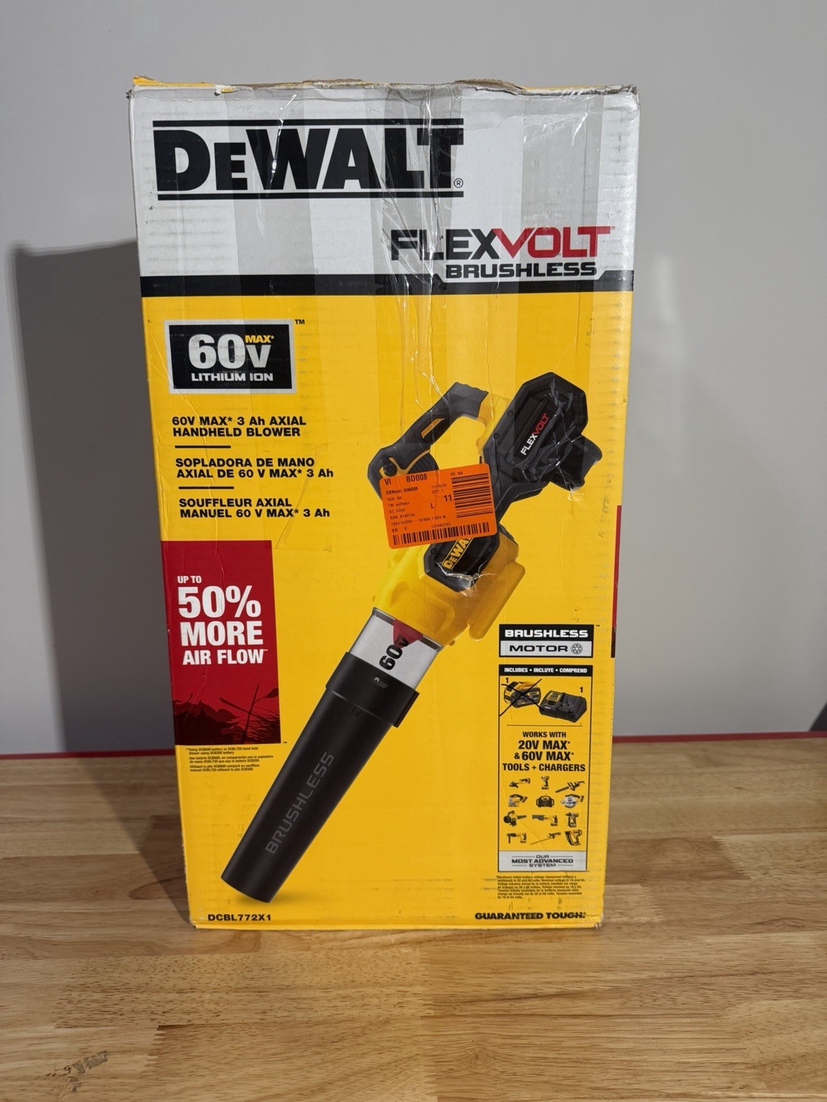 Dewalt 60V Max Flexvolt Axial Handheld Blower (DCBL772) Tool Only gallery