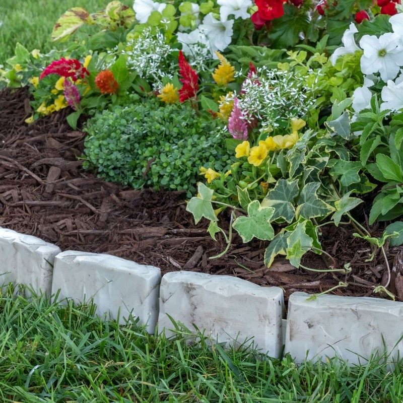 EasyFlex No Dig Landscape Edging 15FT Stone Look Garden Border Slate Gray gallery