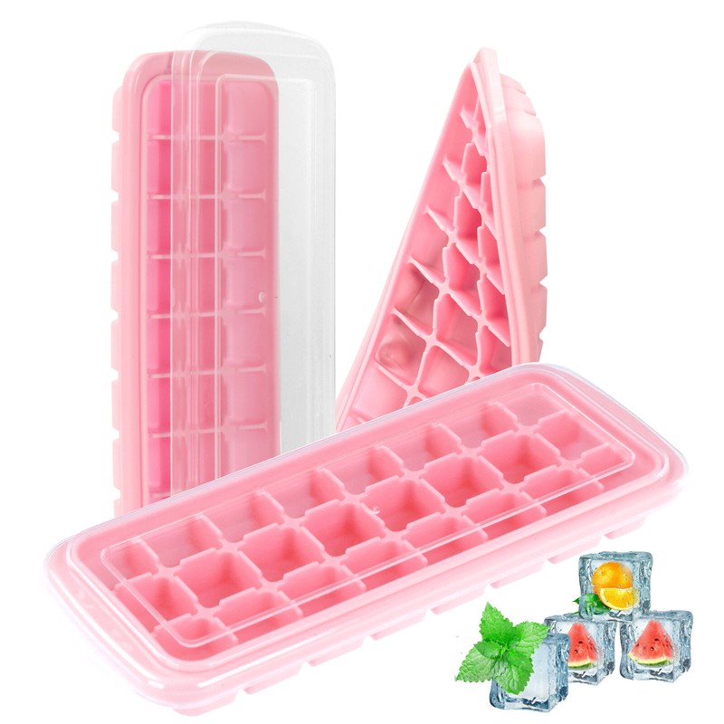 HUMBEE, Soft Silicone Ice cube Tray with PP Lid, BPA free 24 or 36 Cubes gallery