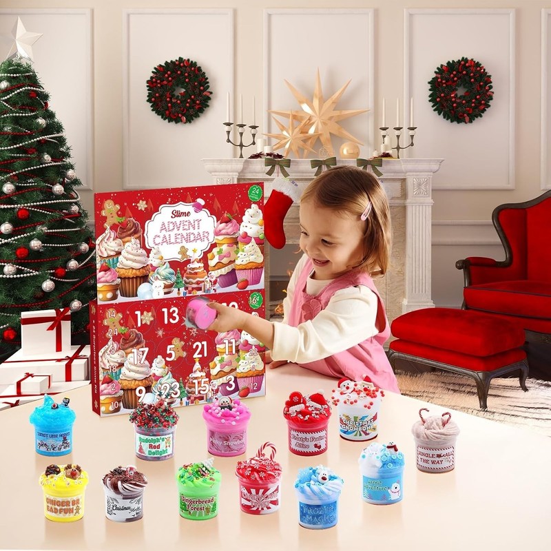 Exciting Slime Countdown Calendar for Christmas with Fun Mix Ins and Accessories gallery