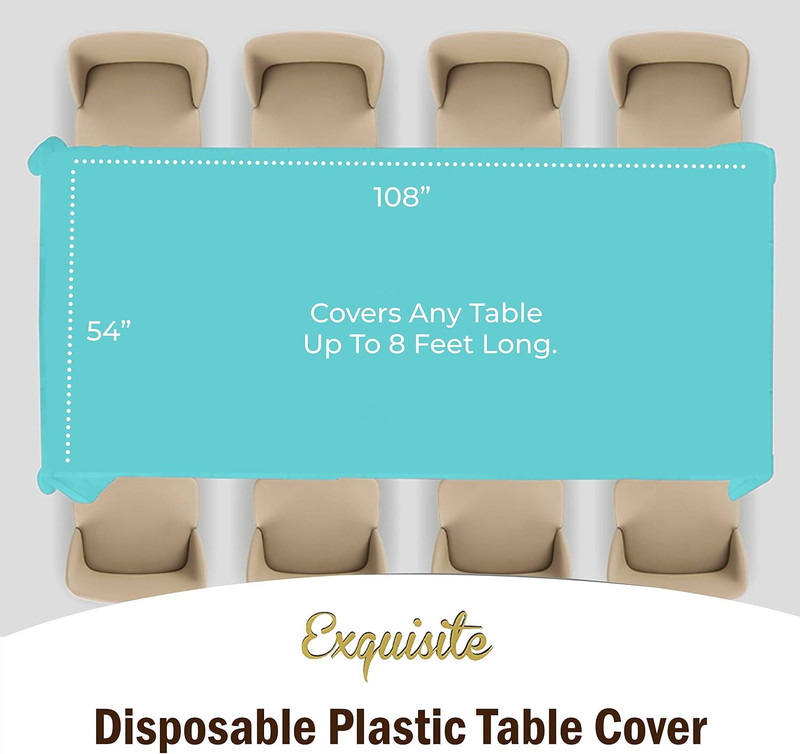Party Solids 6-Pack Premium Plastic Tablecloth 54In. X 108In. Rectangle Plastic gallery