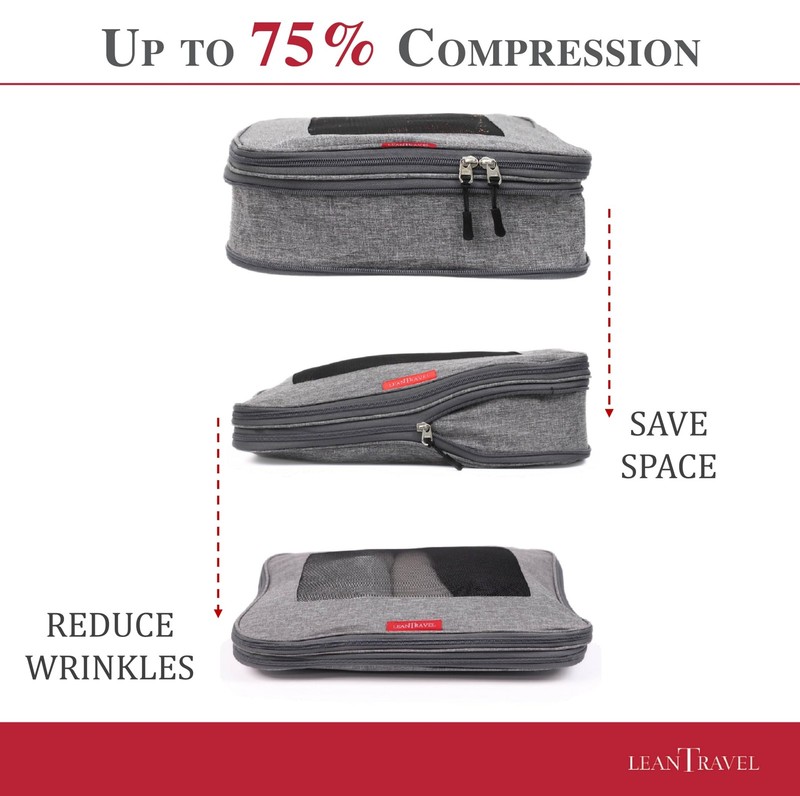 LeanTravel Compression Packing Cubes for Travel Organizers with Double Zipper... gallery