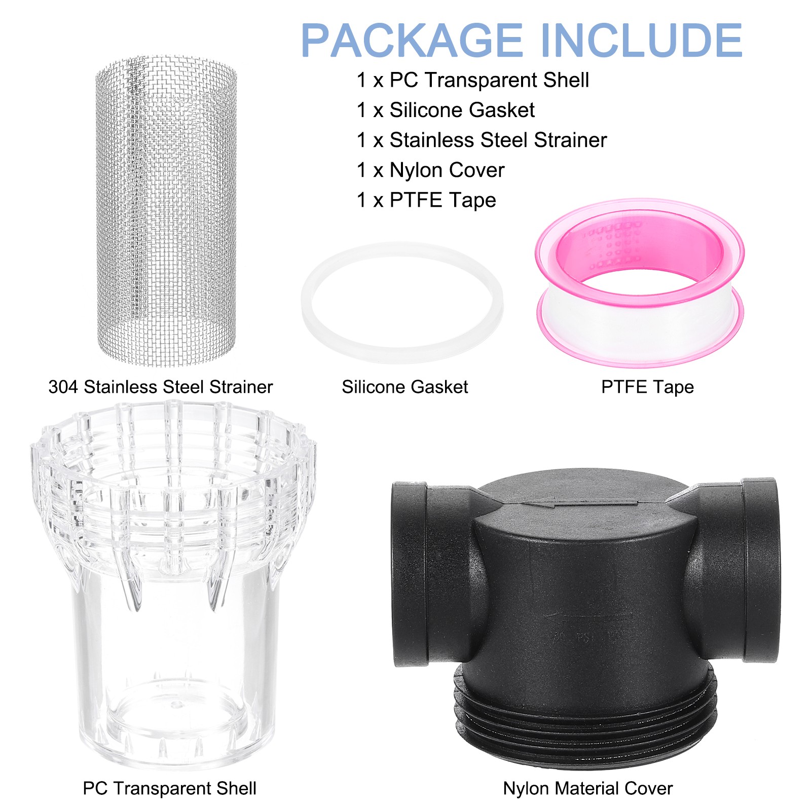 Pressure Washer Filter 1" NPT Inline Mesh Strainer Attachment Size:20 Mesh gallery