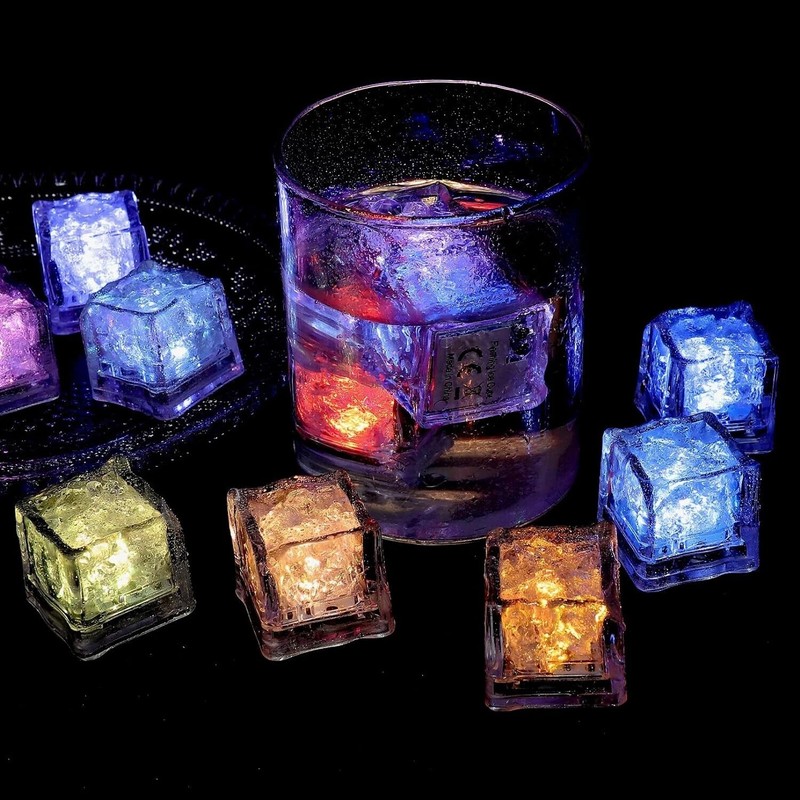 12Pcs Waterproof LED Ice Cubes, Multicolor Light Up Glow Cubes for Bar Wedding gallery