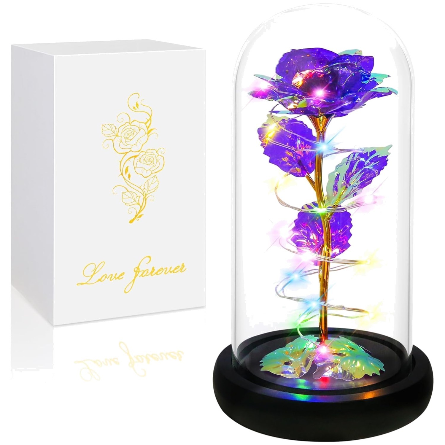 Festive Multi-Occasion Rose Gift - Color-Changing LED Flower gallery