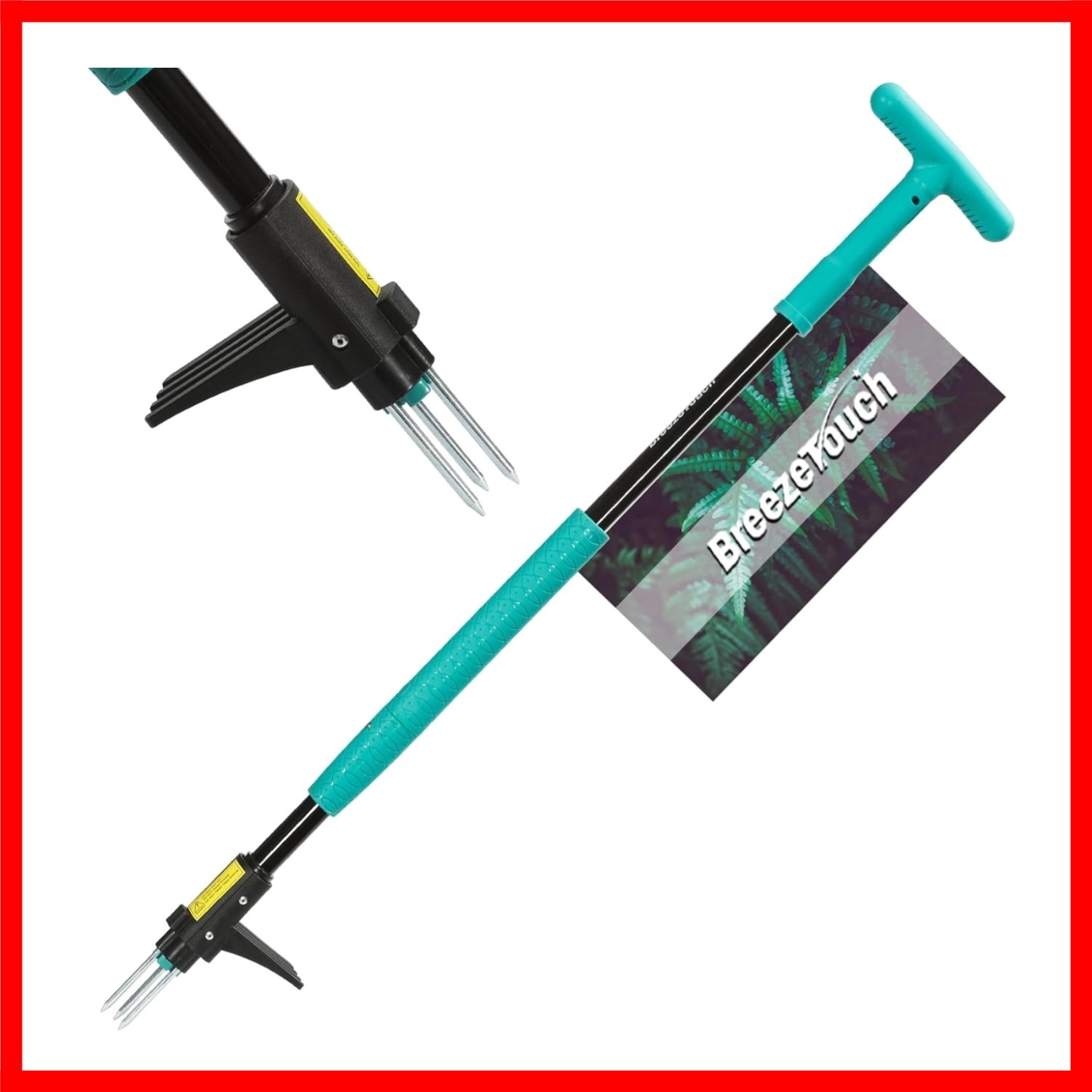 39" Heavy-Duty Stand Up Weed Puller with Long Handle & 3-Claw Root Remover gallery