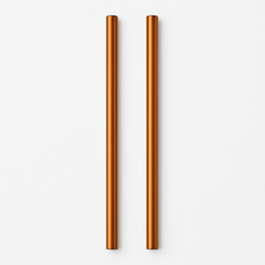 Reusable 100% Copper Drinking Straws 8″ – Set of 2 – Solid Metal Cocktail Straws