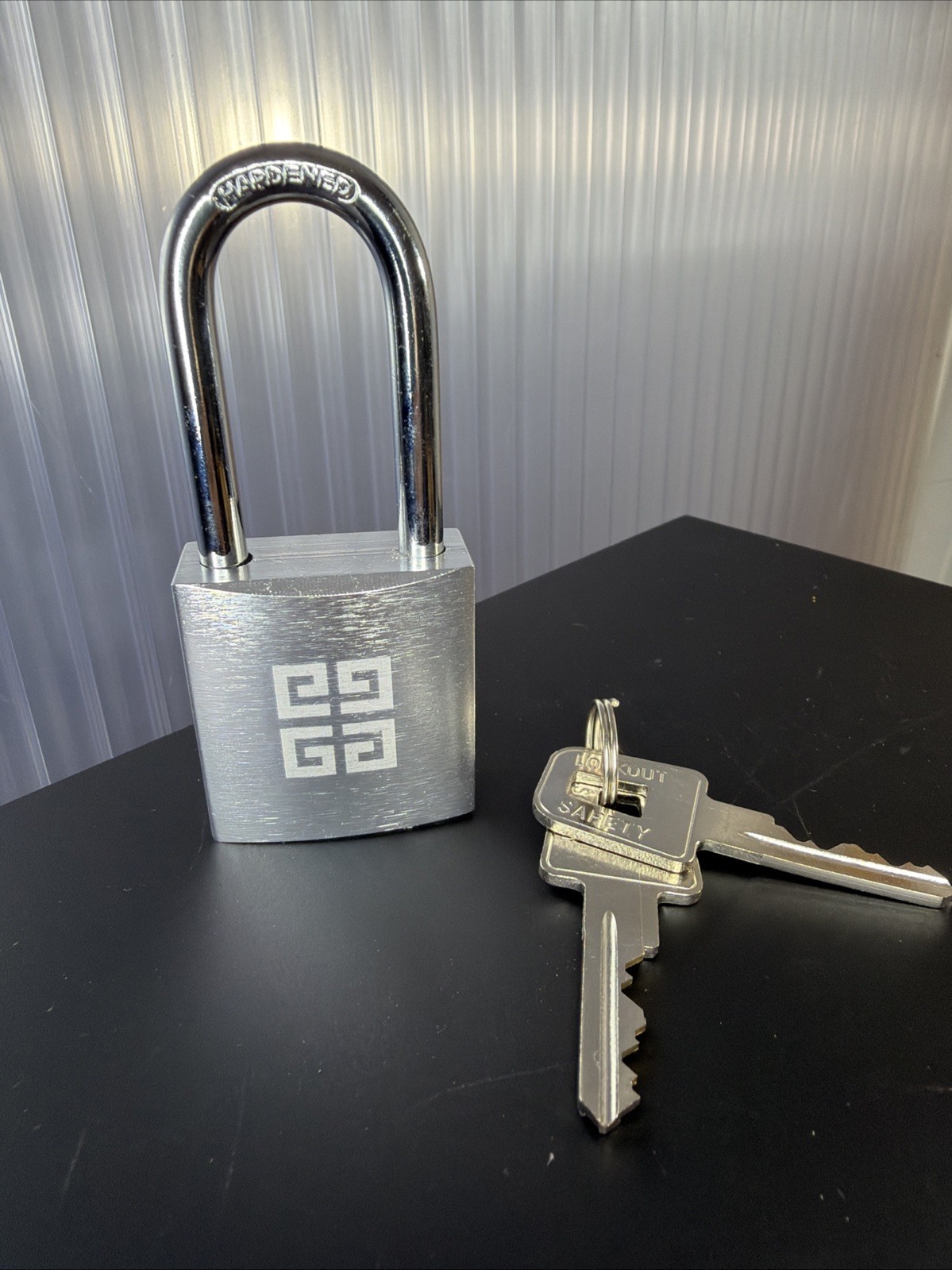 Givenchy Logo Padlock Metal Lock Promotional Branded Silver Chrome gallery