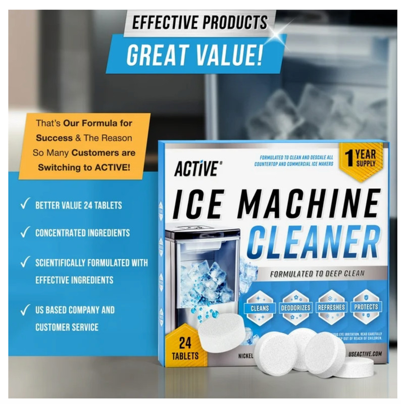 Active - ICE Machine Cleaner - 24 Pack - 12 Month Supply - SEALED gallery