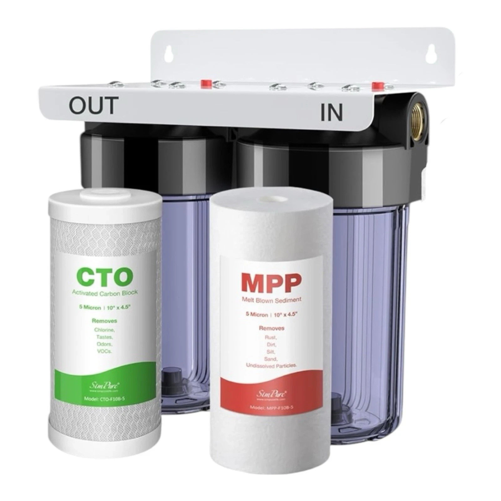 SimPure Whole House Water Filter System DB10C-2 with MPP and CTO Carbon gallery