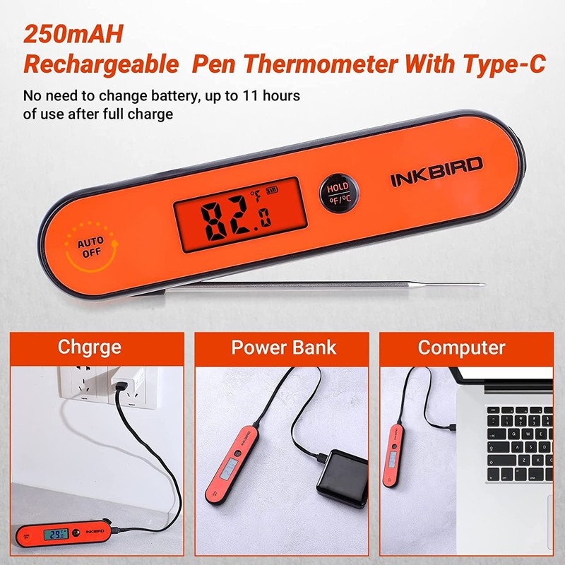 INKBIRD Wireless Probe Meat Thermometer BBQ Glove Instant Read Candy Thermometer gallery