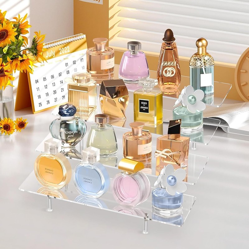 Acrylic Display Riser Stand Shelf Clear 4 Tier Cupcake Stand Perfume Display gallery